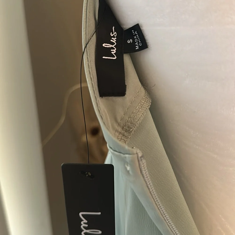 Lulus Sage Green Satin Evening Gown - size small - never been worn - Picture 5 of 5